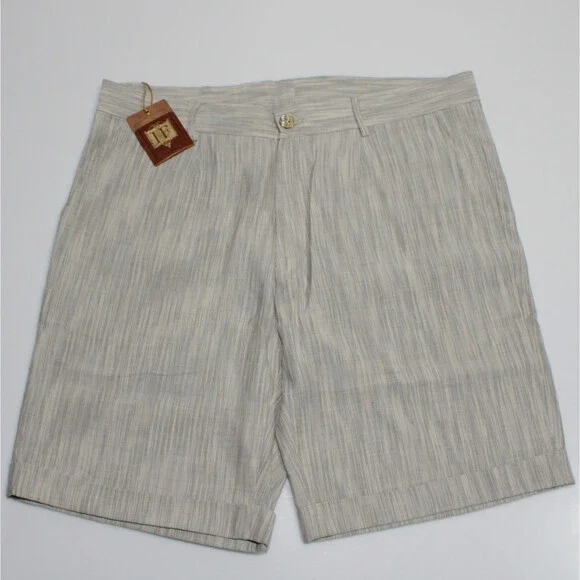 Italo Ferretti NWT Chino / Bermuda Shorts Size XL in Gray Melange Cotton & Linen